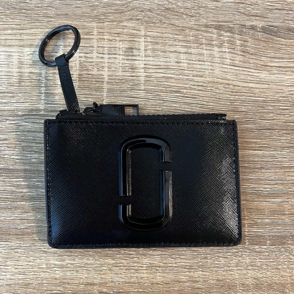 Marc Jacobs Black Small Snapshot Top Zip Card Holder